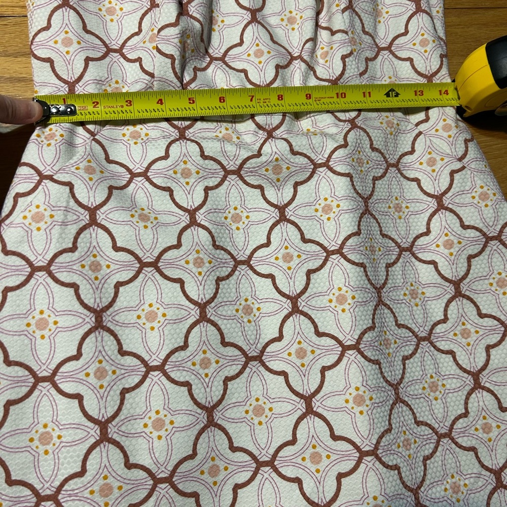 Boden Talia Trellis Sheath Dress Size 6L Pink Ivory Textured Cotton Pockets - Picture 13 of 13